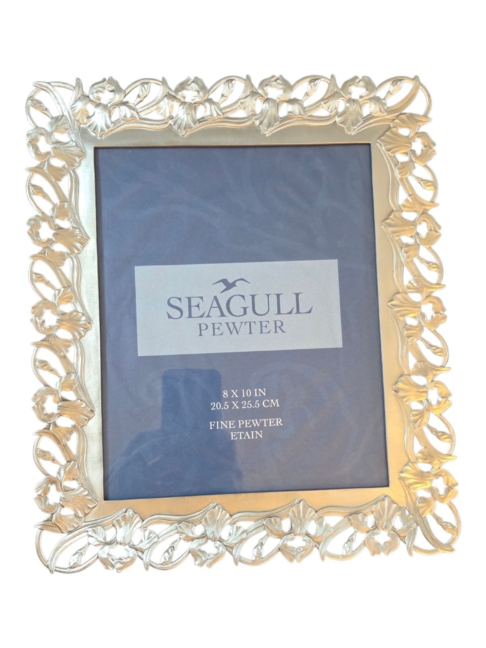 Seagull Pewter Floral Decorative Picture Frame in Silver